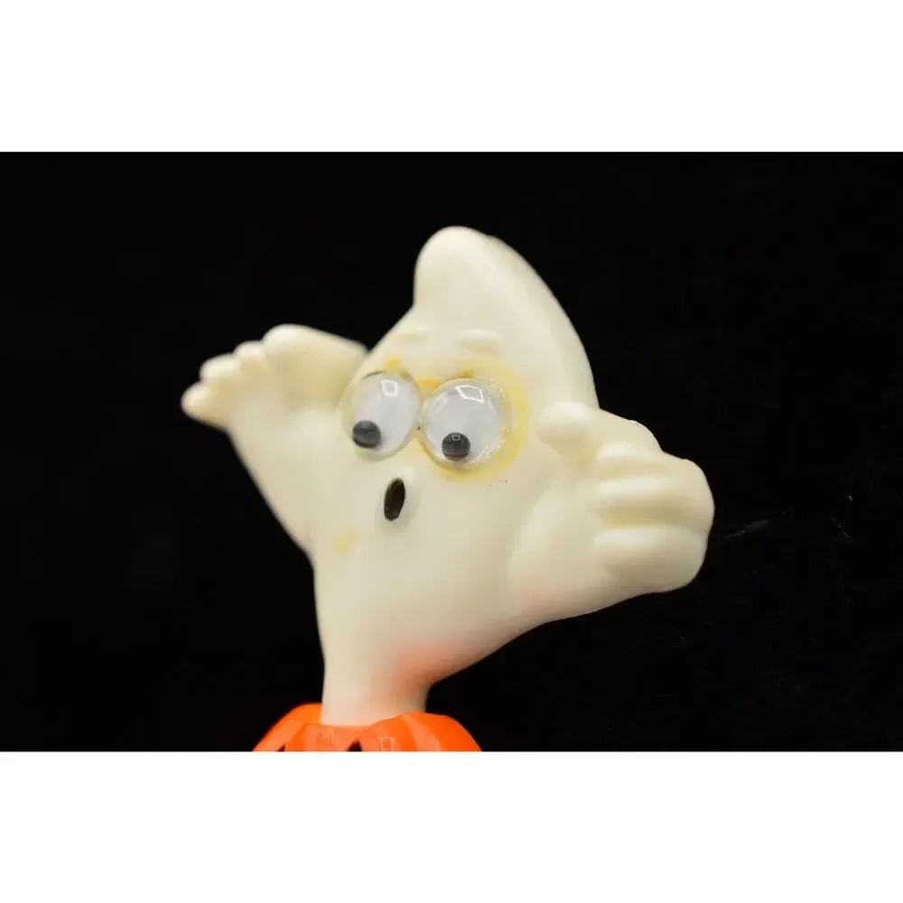 Hallmark Pin Brooch Halloween Ghost Pumpkin Googly Eyes Vintage Signed 1984 BinV